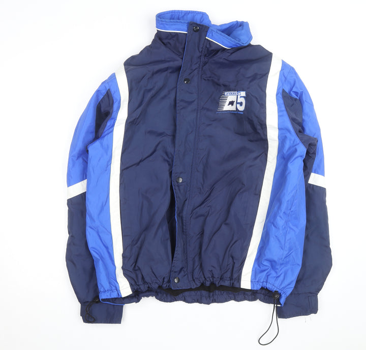 Mid-West Sportswear Men's Blue Windbreaker Jacket M Nylon Fleece Lined