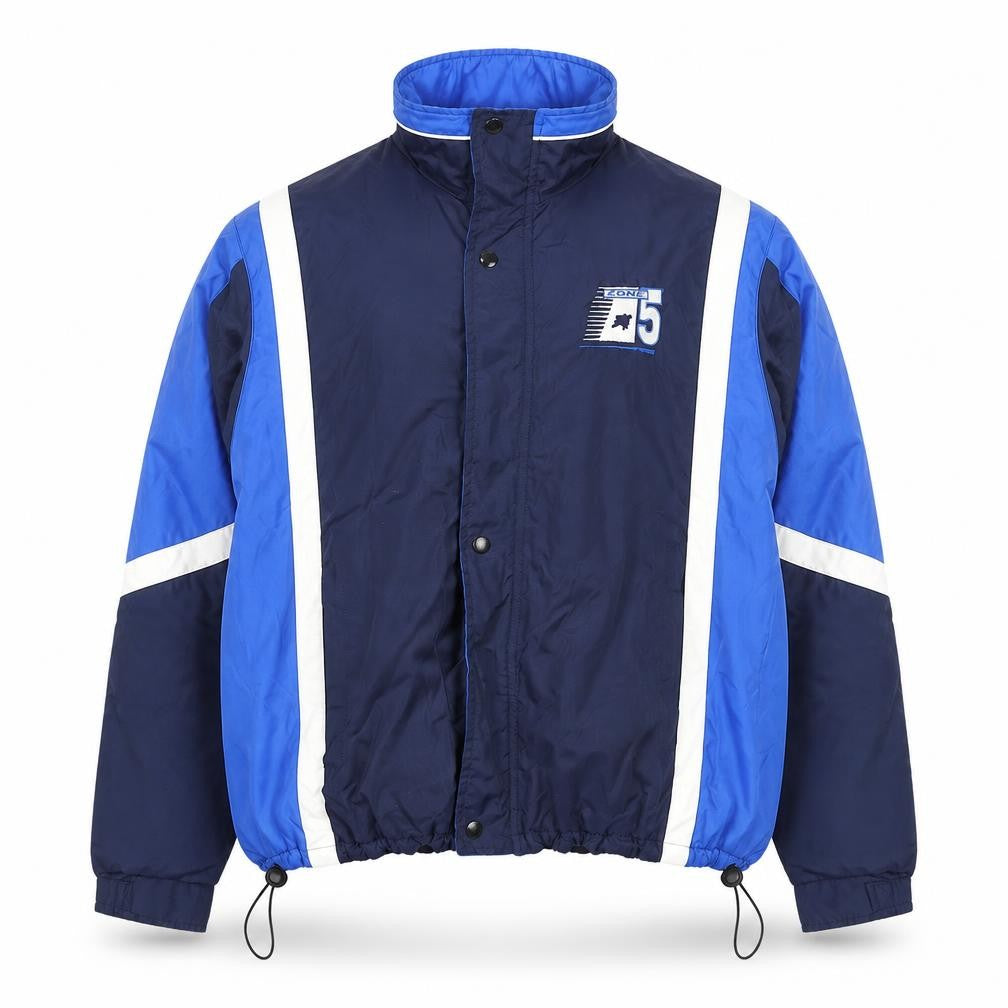 Mid-West Sportswear Men's Blue Windbreaker Jacket M Nylon Fleece Lined