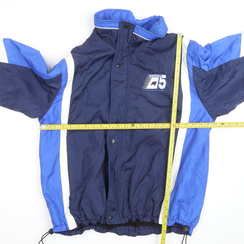 Mid-West Sportswear Men's Blue Windbreaker Jacket M Nylon Fleece Lined