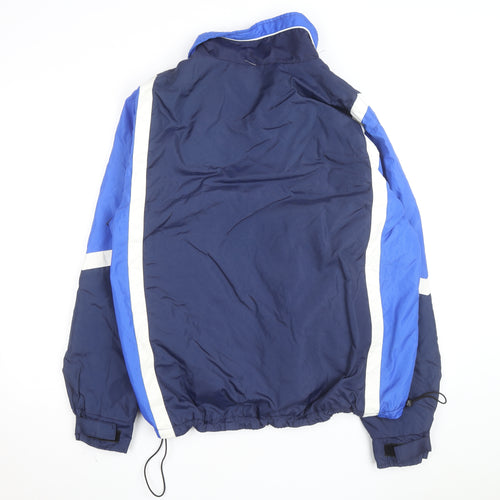 Mid-West Sportswear Men's Blue Windbreaker Jacket M Nylon Fleece Lined