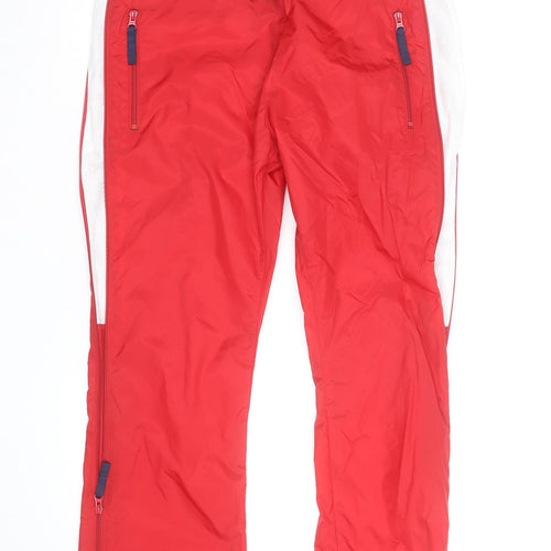 Tommy Jeans Women's Red Track Pants S Water Resistant Activewear Trousers