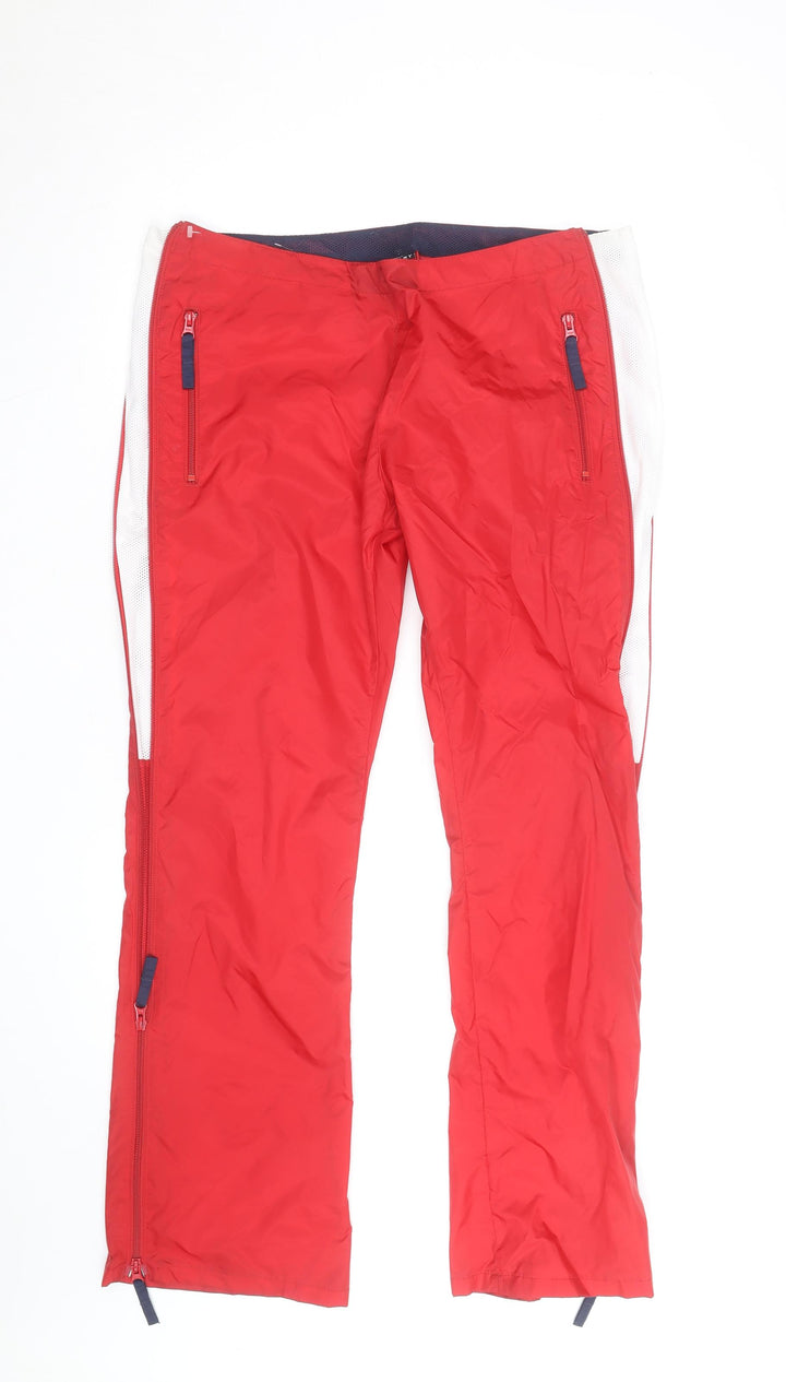 Tommy Jeans Women's Red Track Pants S Water Resistant Activewear Trousers
