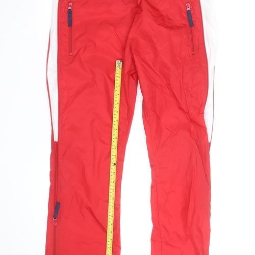 Tommy Jeans Women's Red Track Pants S Water Resistant Activewear Trousers