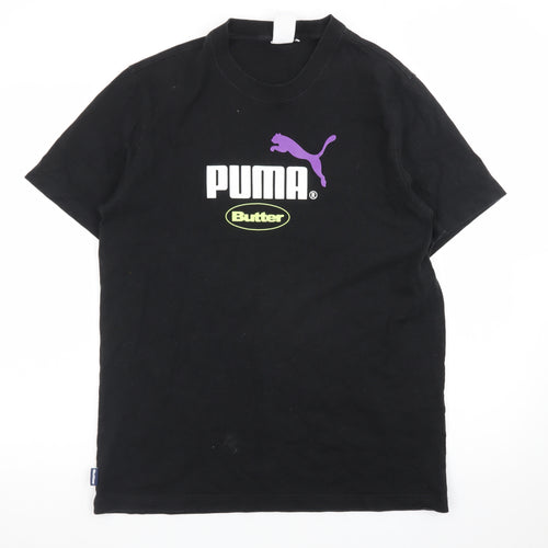 Puma x Butter Mens Black Graphic Logo T-Shirt Medium