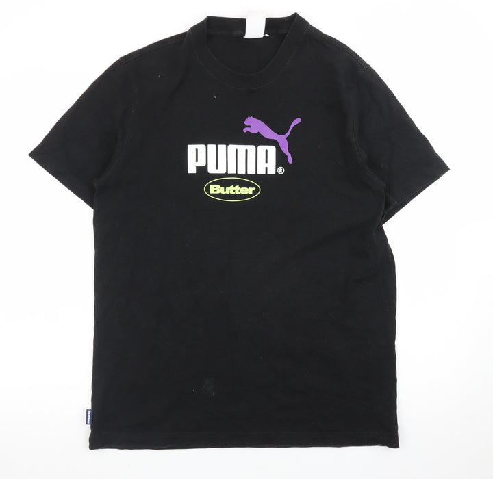 Puma x Butter Mens Black Graphic Logo T-Shirt Medium