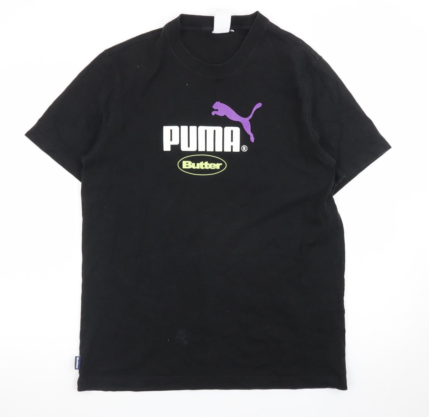 Puma x Butter Mens Black Graphic Logo T-Shirt Medium