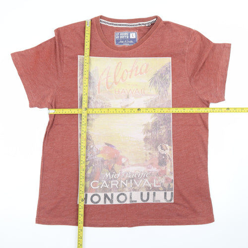 St George by Duffer Men's Brown L Hawaiian Graphic T-Shirt