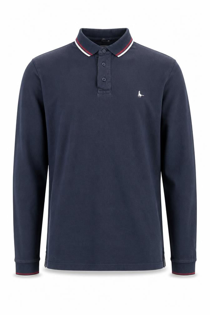 Jack Wills Men's Navy Long Sleeve Polo T-Shirt Size M Cotton Classic Fit