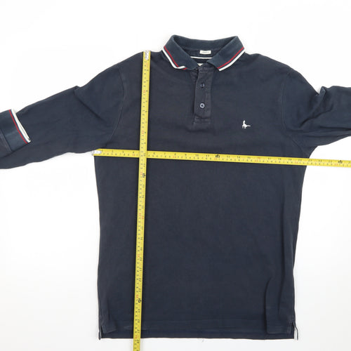 Jack Wills Men's Navy Long Sleeve Polo T-Shirt Size M Cotton Classic Fit