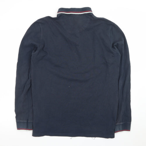 Jack Wills Men's Navy Long Sleeve Polo T-Shirt Size M Cotton Classic Fit