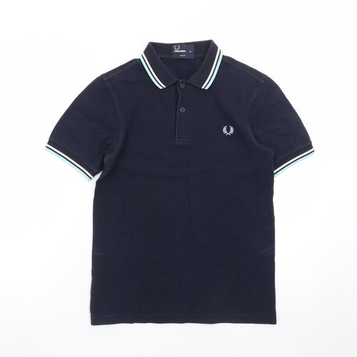 Fred Perry Men's Blue Slim Fit Polo Shirt XS Cotton