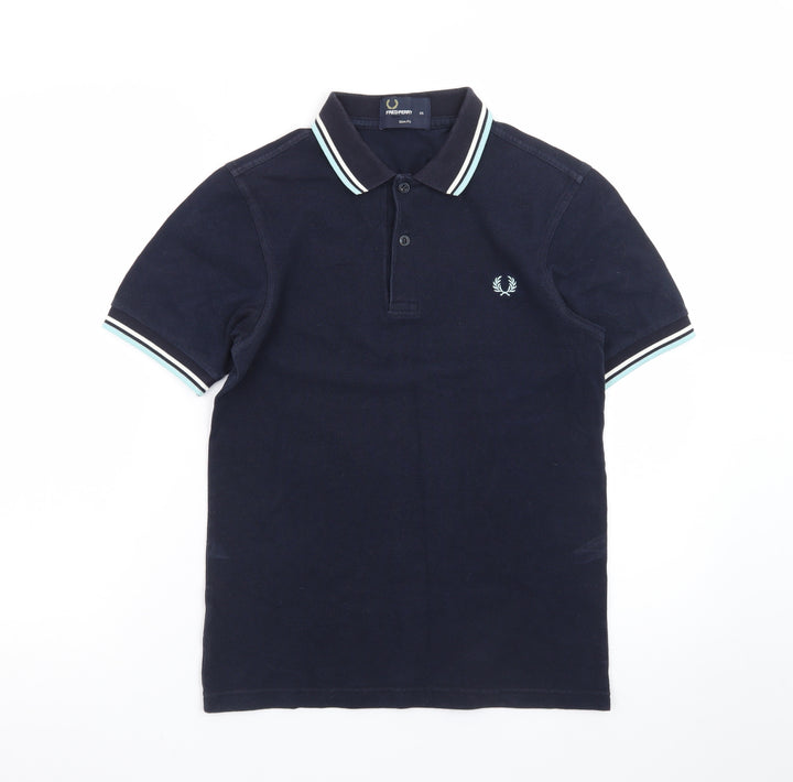 Fred Perry Men's Blue Slim Fit Polo Shirt XS Cotton