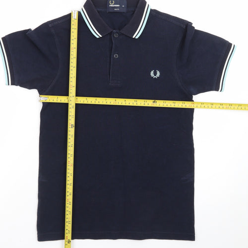 Fred Perry Men's Blue Slim Fit Polo Shirt XS Cotton
