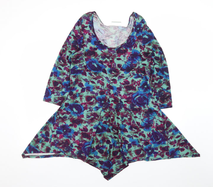 Wallis Women Multicoloured M Asymmetric Floral Dress