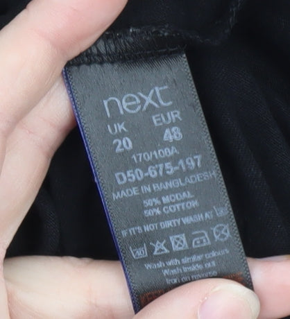 Next Women’s Black Short Sleeve Basic T-Shirt UK 20