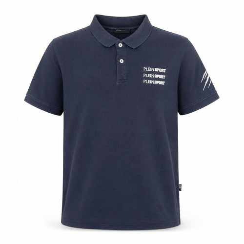 Plein Sport Men's Navy Blue Polo Shirt Size 2XL Cotton Classic Fit