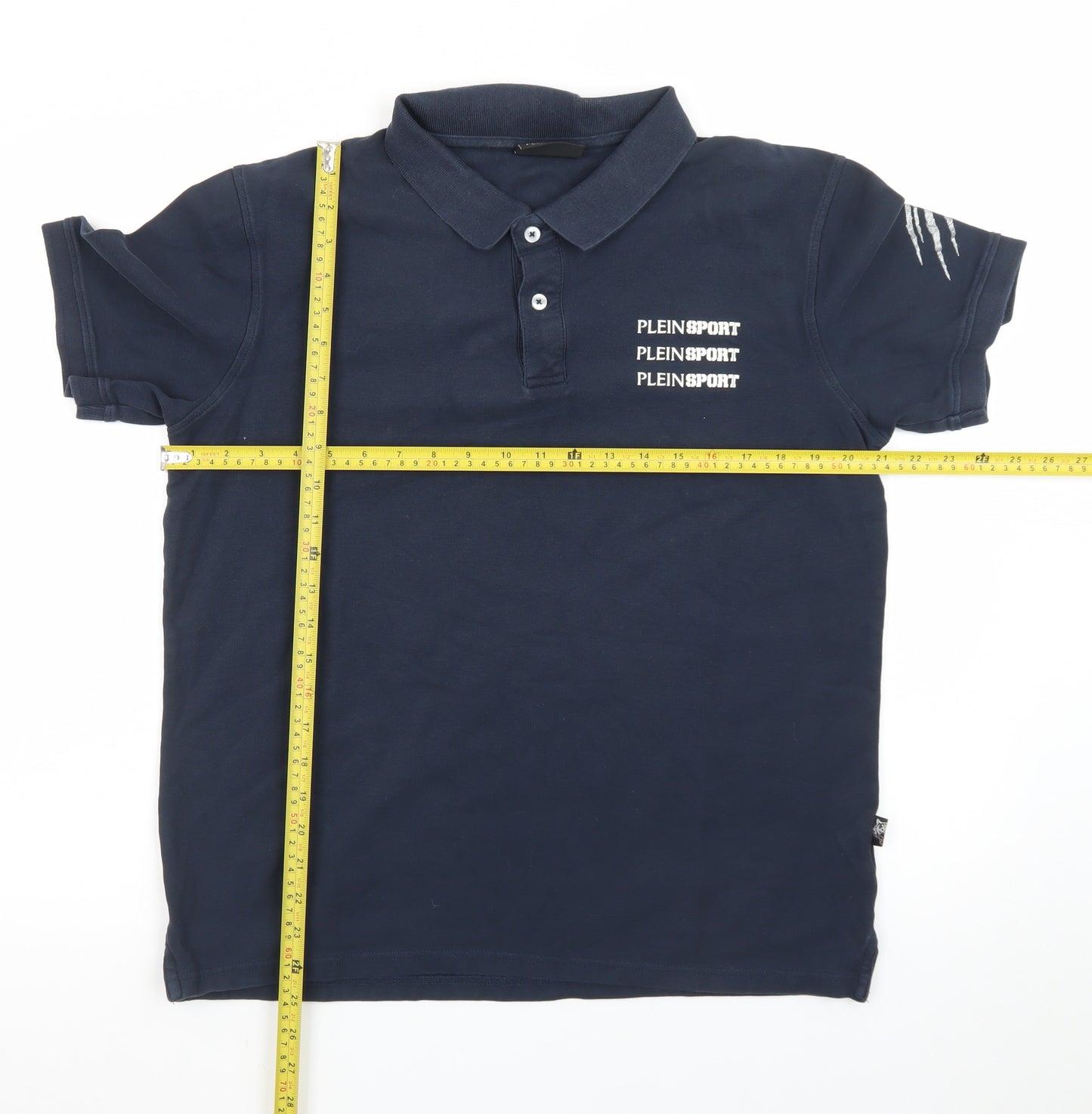 Plein Sport Men's Navy Blue Polo Shirt Size 2XL Cotton Classic Fit