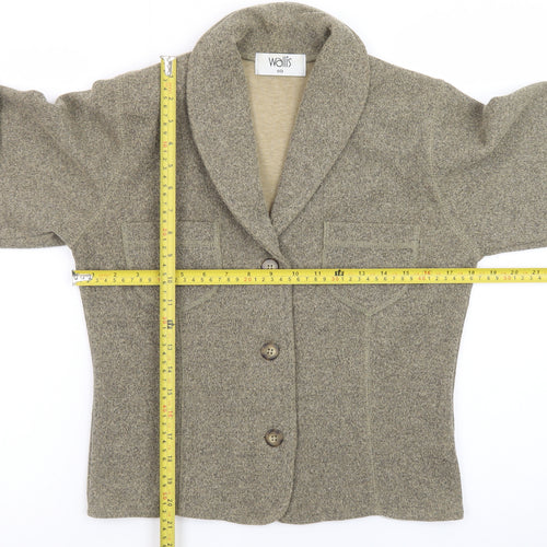 Wallis Women Beige Knit Button Cardigan Size 10 Classic Fit