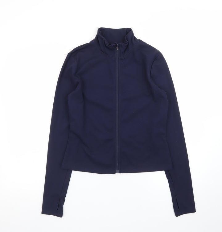 H&M Move Women's Blue Soft Shell Zip Jacket Size 12