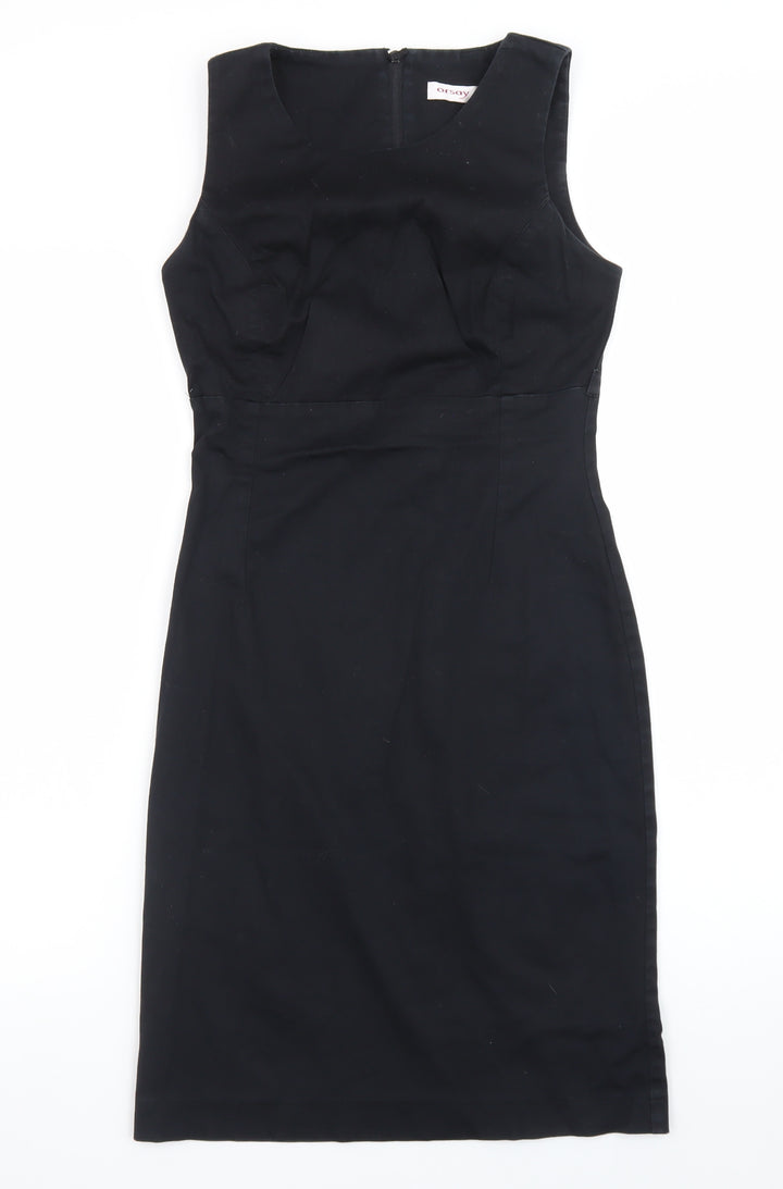 Orsay Women's Black Sheath Dress Size 6 Sleeveless Knee Length