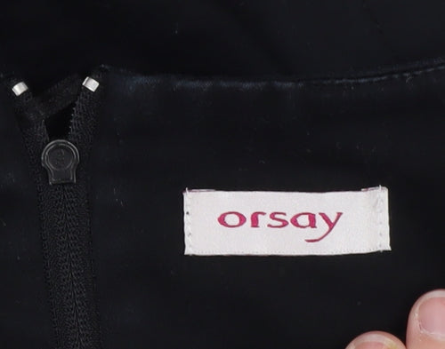 Orsay Women's Black Sheath Dress Size 6 Sleeveless Knee Length