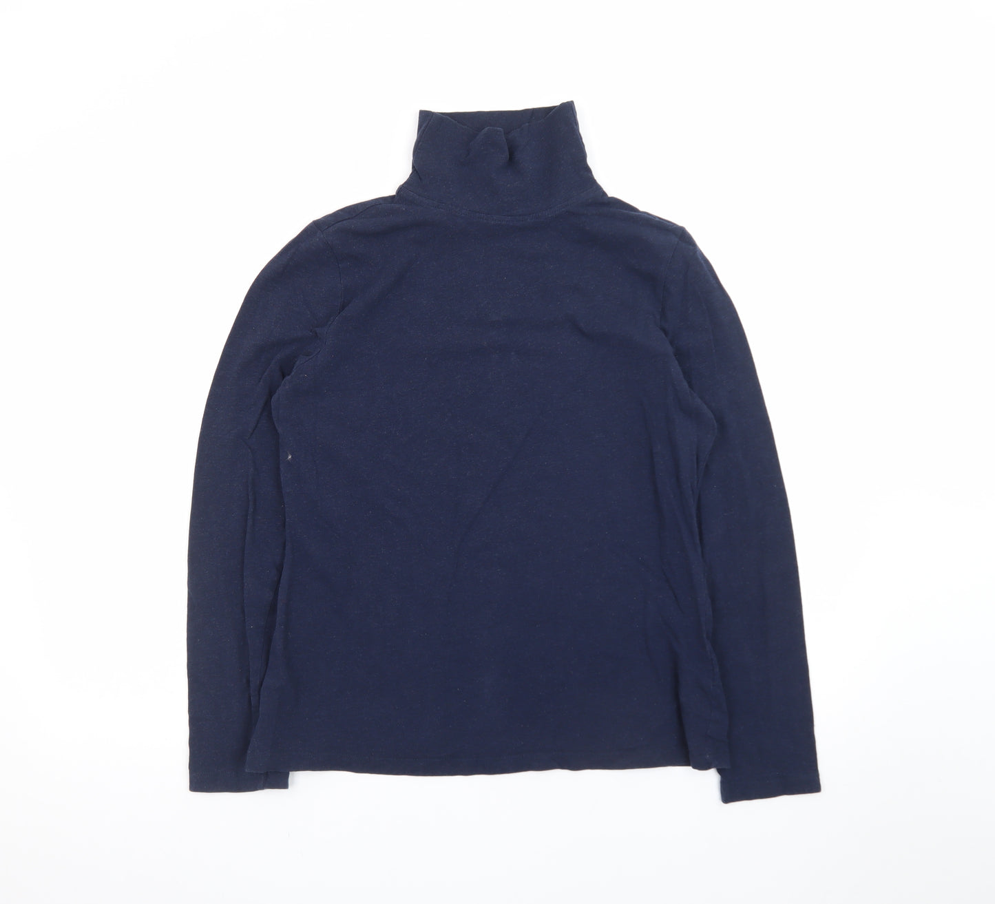 Seasalt Cornwall Women’s Blue Organic Cotton Roll Neck Top UK 12