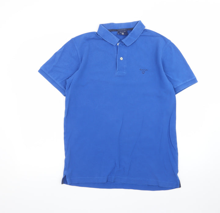 GANT Men’s Blue Cotton Short Sleeve Polo Shirt Medium