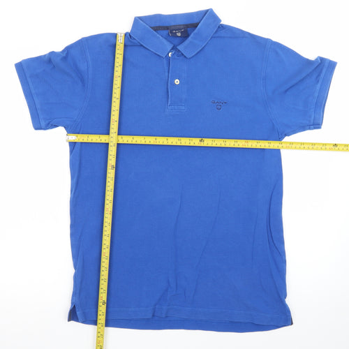 GANT Men’s Blue Cotton Short Sleeve Polo Shirt Medium