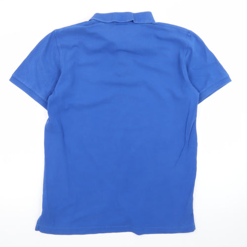 GANT Men’s Blue Cotton Short Sleeve Polo Shirt Medium