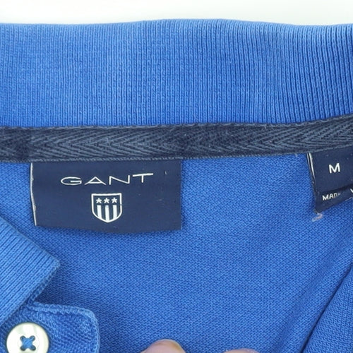 GANT Men’s Blue Cotton Short Sleeve Polo Shirt Medium