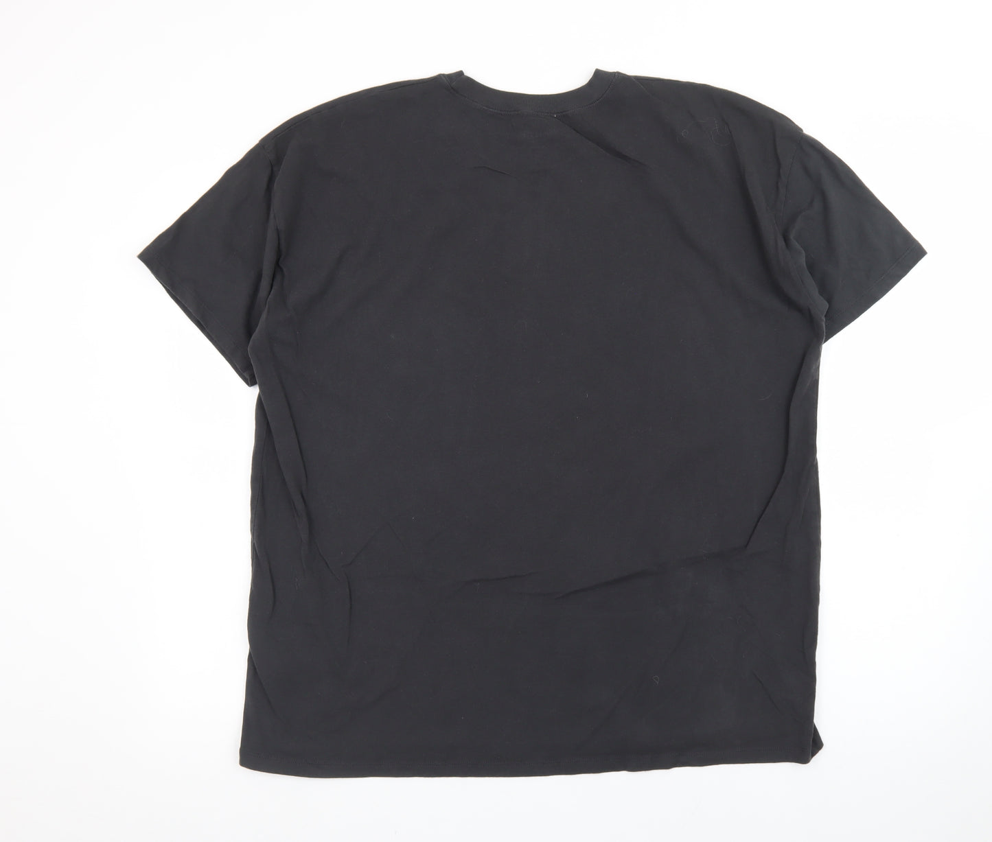 Hollister Men Black Crew Neck Graphic T-Shirt L Cotton Paris Yacht Print