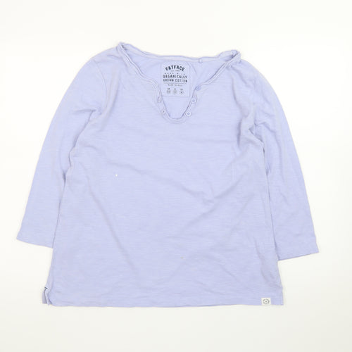 FatFace Womens Purple Henley 3/4 Sleeve Cotton T-Shirt Size 12