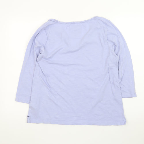 FatFace Womens Purple Henley 3/4 Sleeve Cotton T-Shirt Size 12