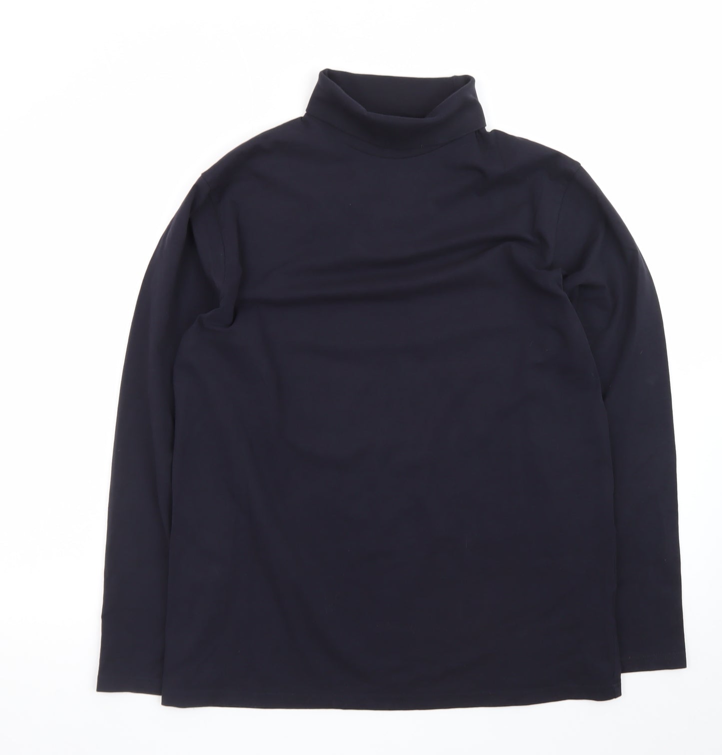 Henbury Men's Black Roll Neck Long Sleeve Cotton T-Shirt M