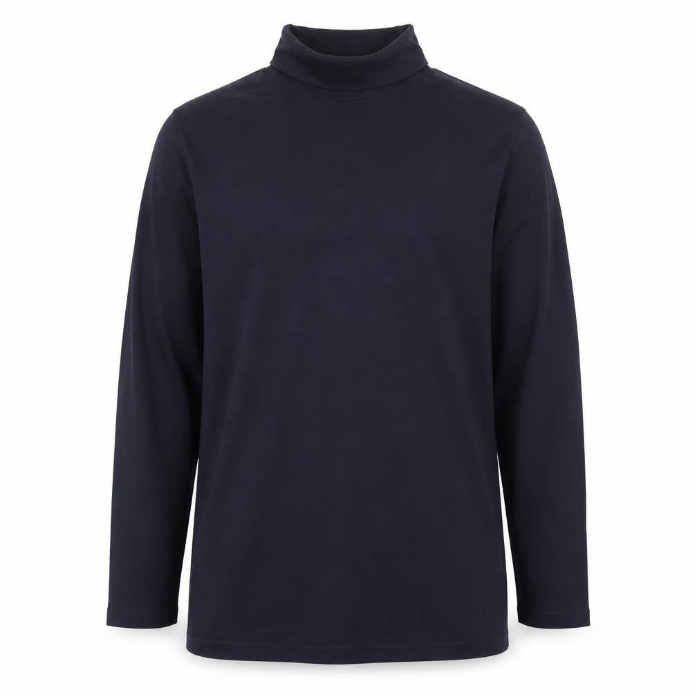 Henbury Men's Black Roll Neck Long Sleeve Cotton T-Shirt M