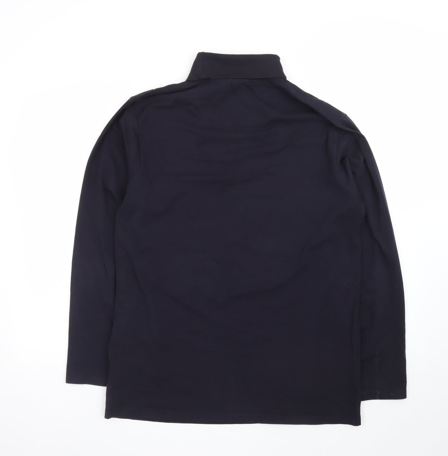 Henbury Men's Black Roll Neck Long Sleeve Cotton T-Shirt M