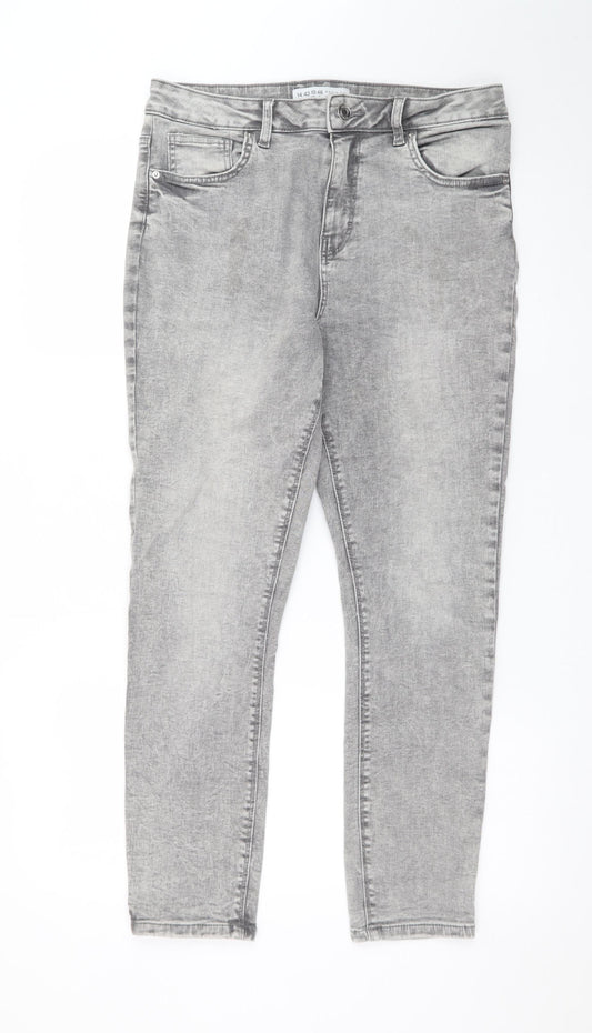 Primark Women’s Grey Skinny Stretch Denim Jeans Size 14