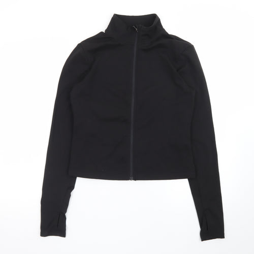H&M Move Womens Black Slim Fit Lightweight Zip Jacket Size M