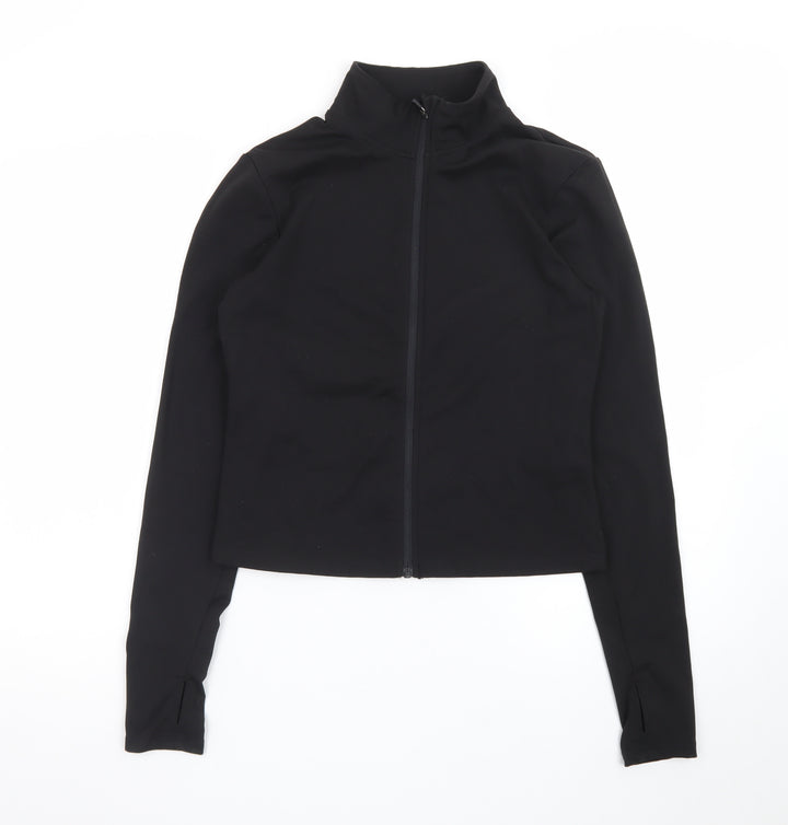 H&M Move Womens Black Slim Fit Lightweight Zip Jacket Size M