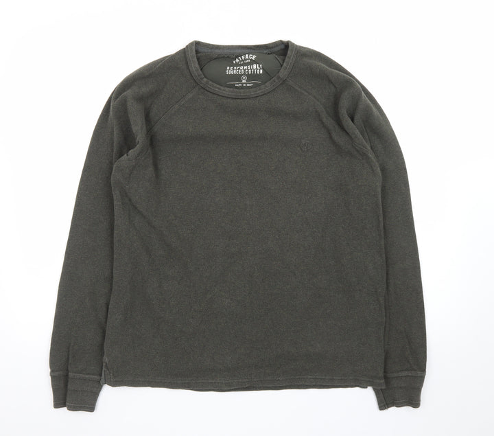 FatFace Men's Green Long Sleeve Regular Fit Cotton T-Shirt Size M