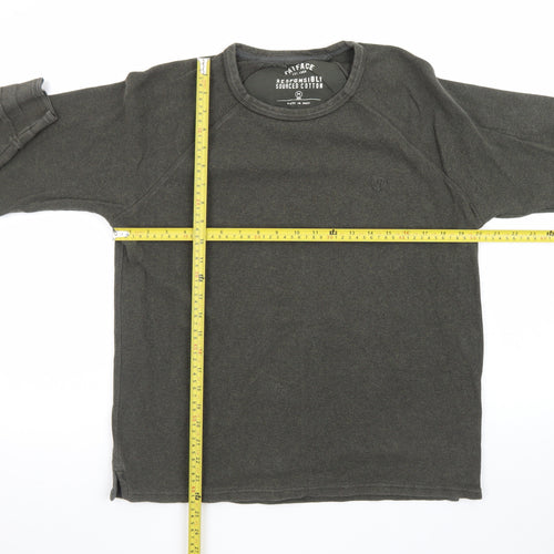 FatFace Men's Green Long Sleeve Regular Fit Cotton T-Shirt Size M