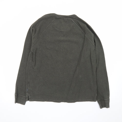 FatFace Men's Green Long Sleeve Regular Fit Cotton T-Shirt Size M