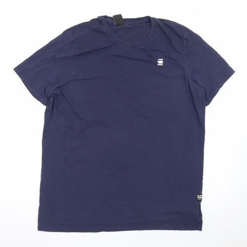 G-Star RAW Men's Blue XL Crew Neck Cotton T-Shirt