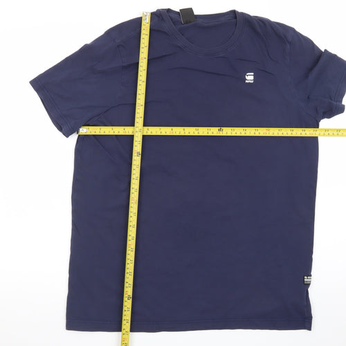 G-Star RAW Men's Blue XL Crew Neck Cotton T-Shirt