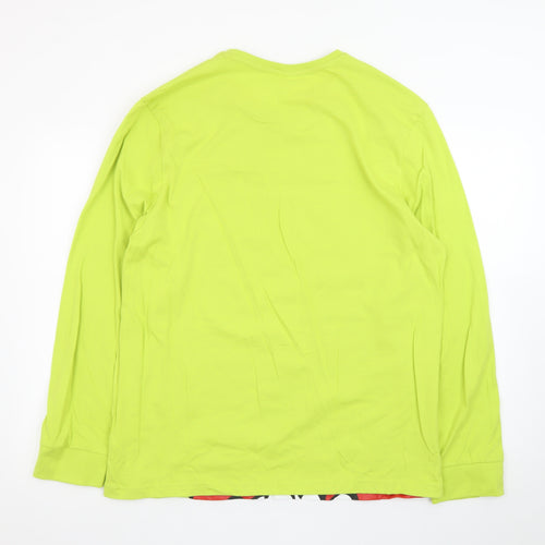 The Grinch Men's Green Long Sleeve Christmas Graphic T-Shirt Size L
