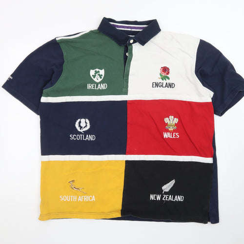 Cotton Traders Mens Multicoloured Rugby Nations Polo Shirt 2XL