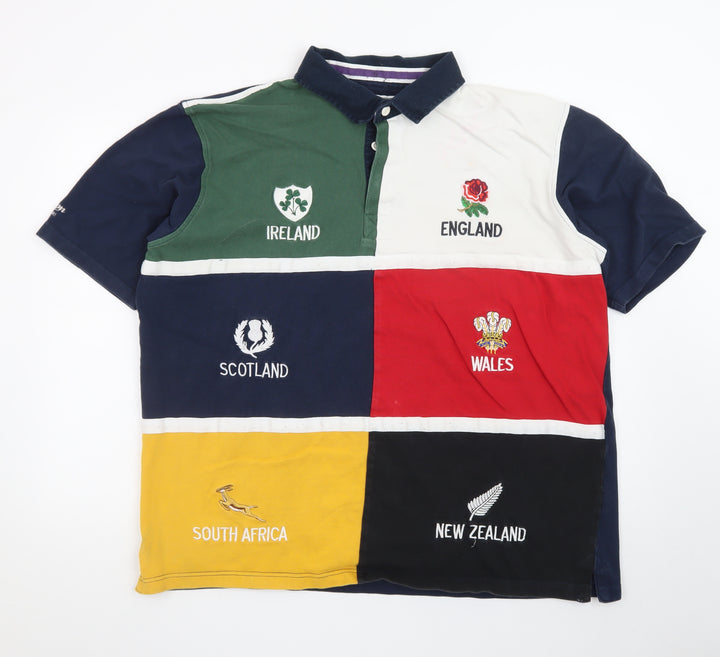 Cotton Traders Mens Multicoloured Rugby Nations Polo Shirt 2XL