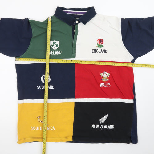 Cotton Traders Mens Multicoloured Rugby Nations Polo Shirt 2XL