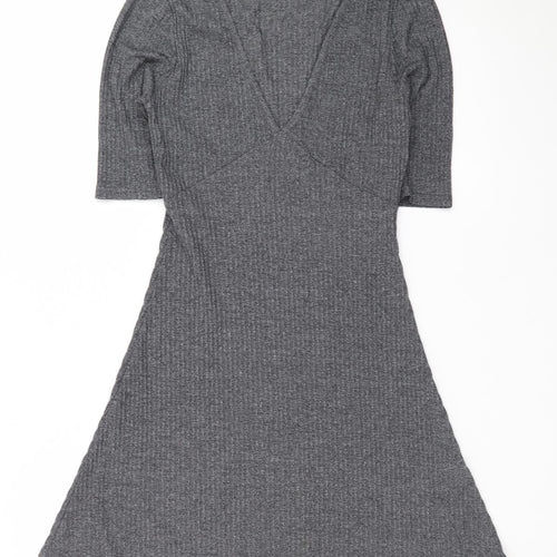 Sparkle & Fade Women’s Grey Knit A-Line Stretch Dress XS