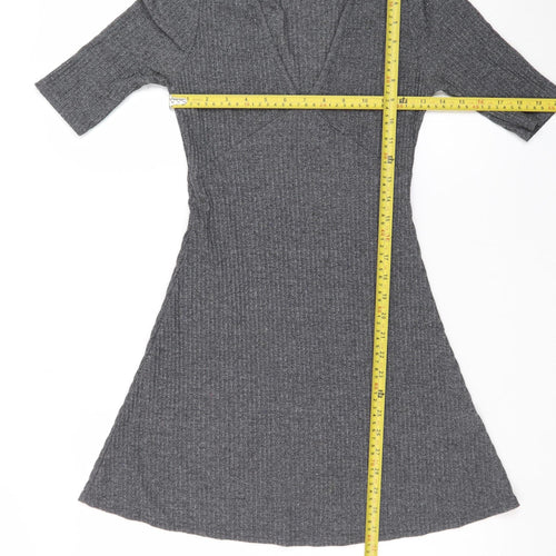 Sparkle & Fade Women’s Grey Knit A-Line Stretch Dress XS